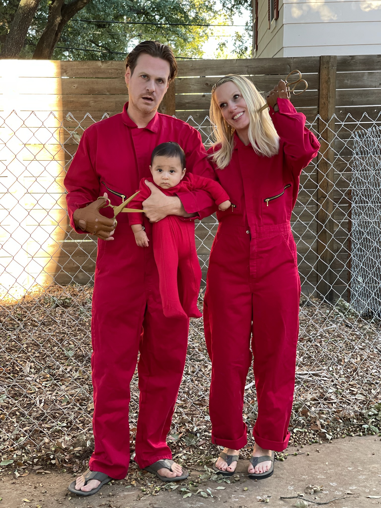 Red jumpsuits